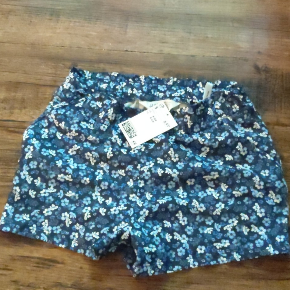 Kids - Navy and blue floral print shorts Size 8-10